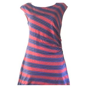 Burgundy Navy striped dress